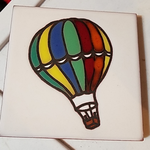 🖐5/$25🖐Tile Hot Air Balloon coaster - Picture 1 of 2